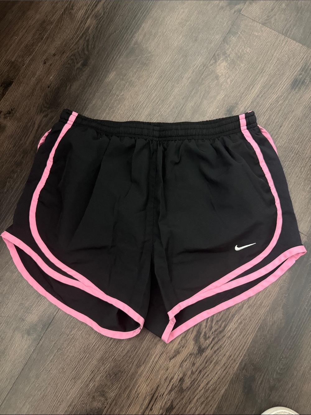 Nike Black Women's Athletic Shorts with Pink Piping